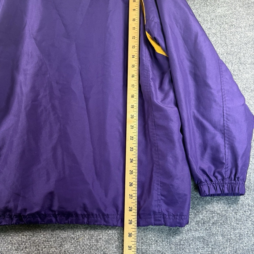 LSU Tigers NCAA Purple Gold Pullover Windbreaker Jacket Mens XL Embroidered - Picture 5 of 6